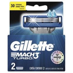 Refil Carga Gillette Mach3 Turbo com 2 Unidades