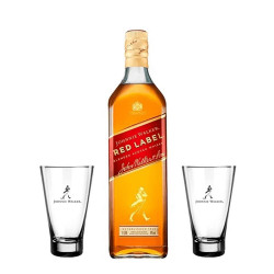 Combo 1 Whisky Johnnie Walker Red Label 1L + 2 Copos Johnnie Walker 400ml