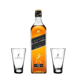 Combo 1 Whisky Jw Black Label 1L + 2 Copos Johnnie Walker 400ml