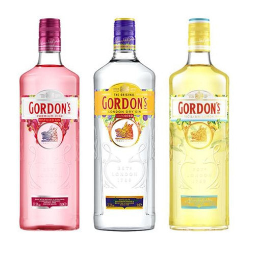 Gordon'S 750ml + Gordon'S Pink 700ml + Gordon'S Sicilian Lemon 700ml