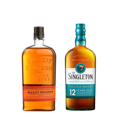 Combo Whisky Singleton Dufftown 12 Anos 750ml + Whisky Bulleit Bourbon 750ml