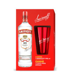 Kit Especial Smirnoff Compre e Ganhe com 1 Smirnoff 998ml + 1 Copo para Drinks