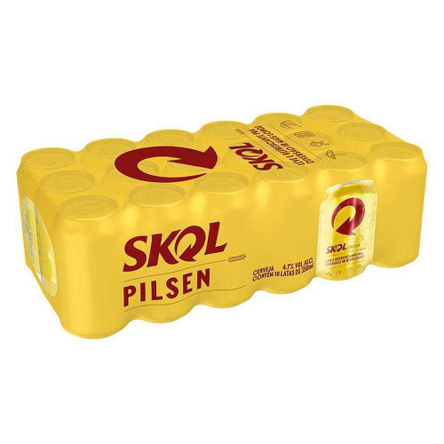 Cerveja Skol Pilsen Lata Pack com 18 Unidades com 350ml