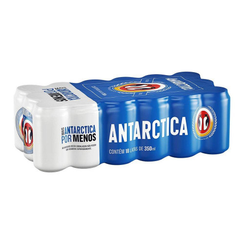 Cerveja Antarctica Pilsen Lata Pack com 18 Unidades com 350ml