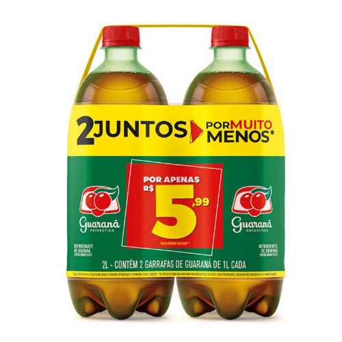 Refrigerante Antarctica Guaraná com 2 Unidades com 2L