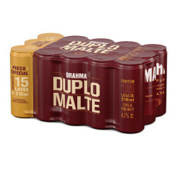 Cerveja Brahma Duplo Malte Pack com 15 Unidades com 310ml