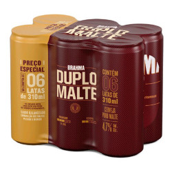 Cerveja Brahma Duplo Malte Lata com 6 Unidades com 310ml