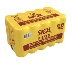 Cerveja Skol Lata com 15 Unidades com 410ml