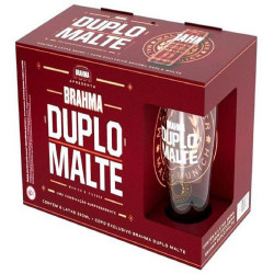 Kit Cerveja Brahma Duplo Malte com 1 Copo com 6 Unidades com 350ml